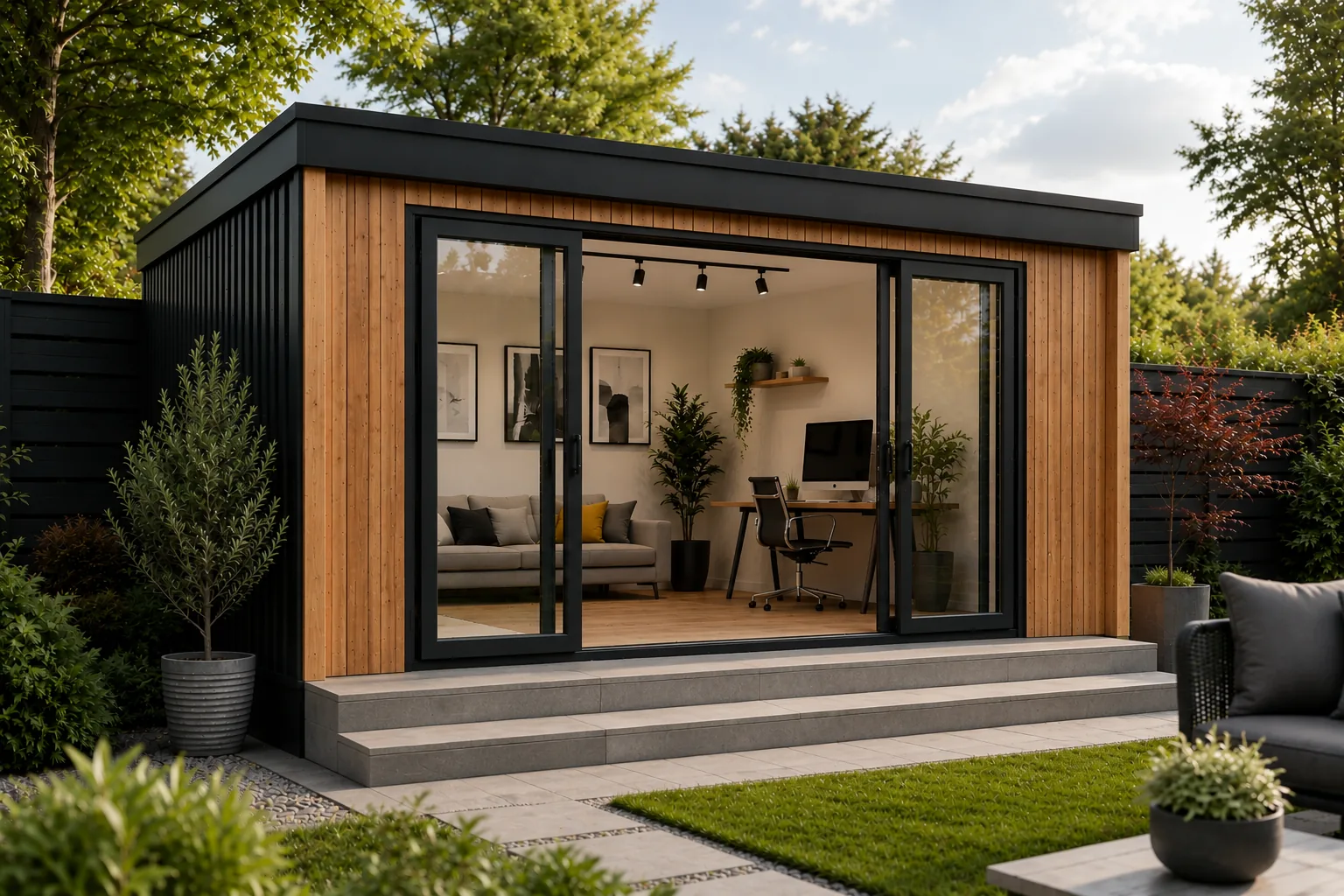 The Den Arden Edition garden room at dusk
